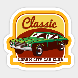 Classic Lorem City Car Club Badge Sticker